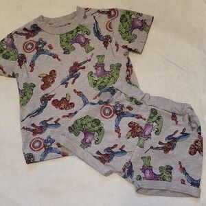 Marvel Superhero tee shirt and short set